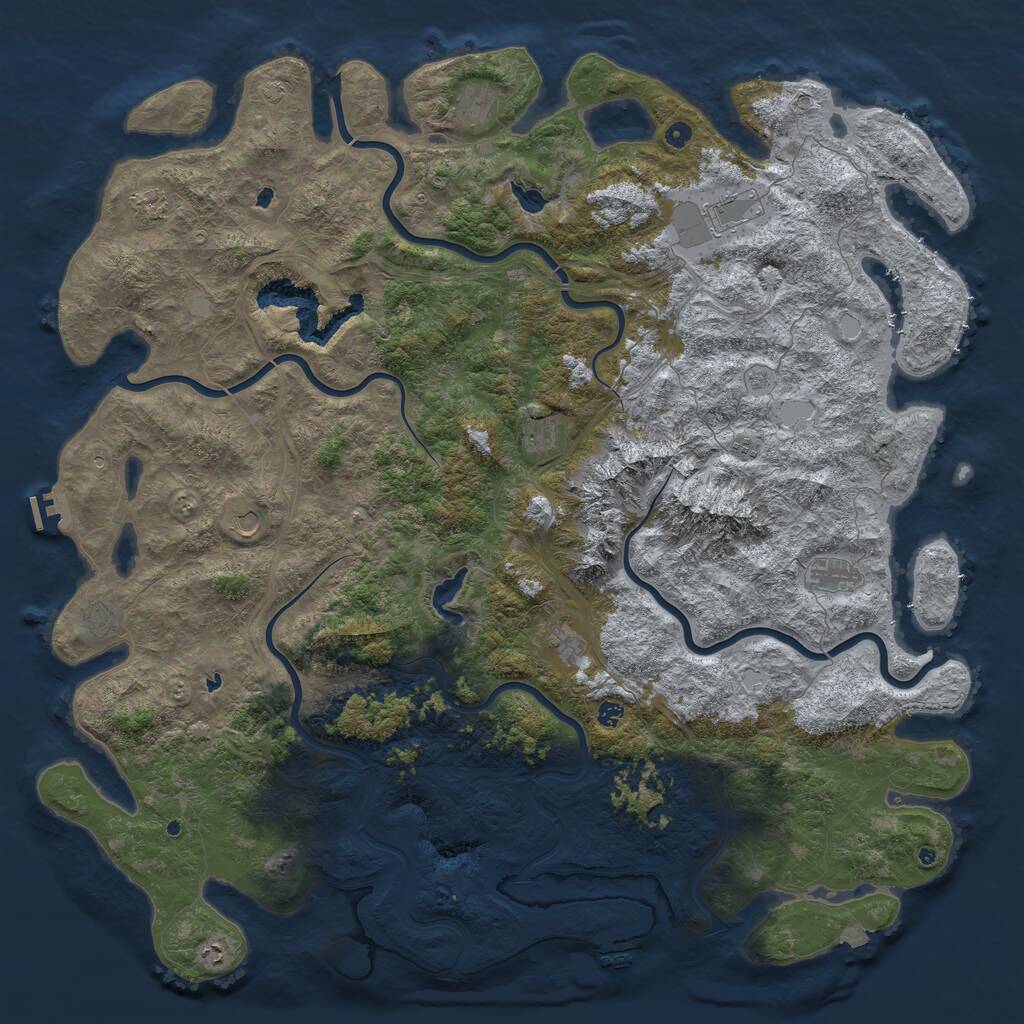 Rust Map: Procedural Map, Size: 6000, Seed: 234576, 17 Monuments