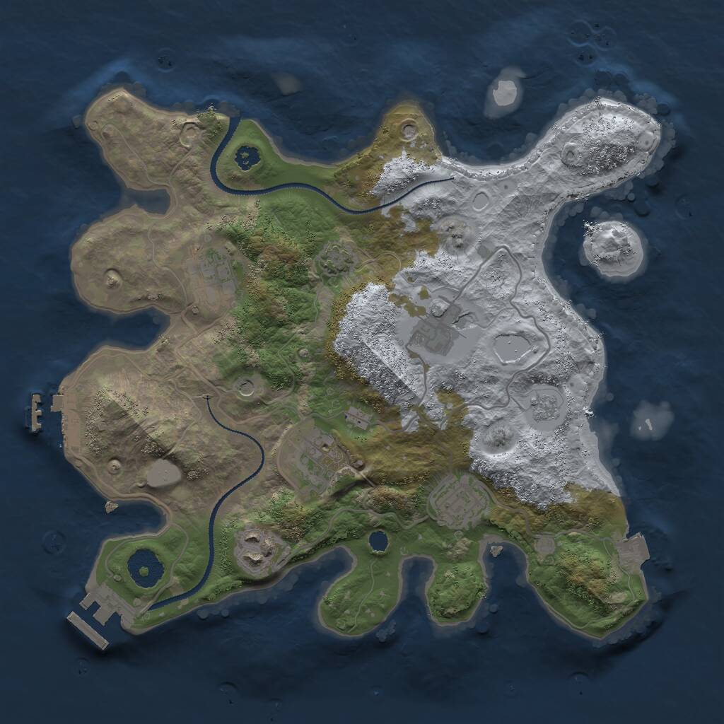 Rust Map: Procedural Map, Size: 3000, Seed: 2816905, 11 Monuments