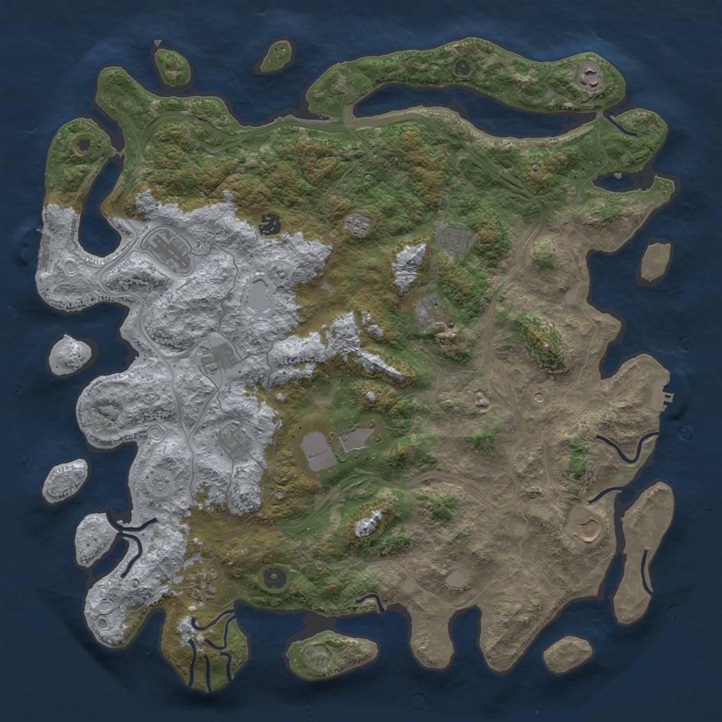 Rust Map: Procedural Map, Size: 4800, Seed: 1389173900, 20 Monuments