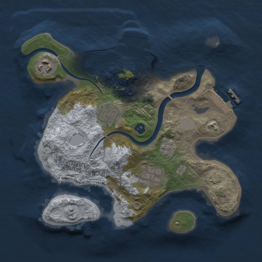 Rust Map: Procedural Map, Size: 2500, Seed: 487735480, 8 Monuments