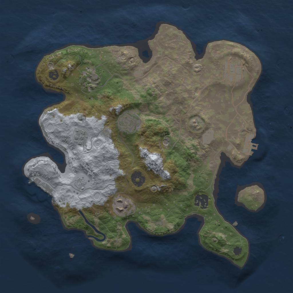 Rust Map: Procedural Map, Size: 3000, Seed: 963655, 13 Monuments