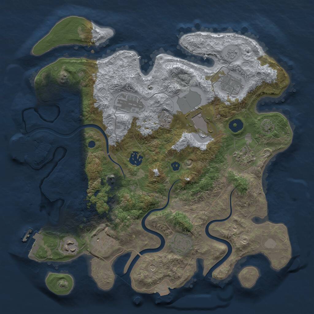 Rust Map: Procedural Map, Size: 3500, Seed: 136942533, 15 Monuments