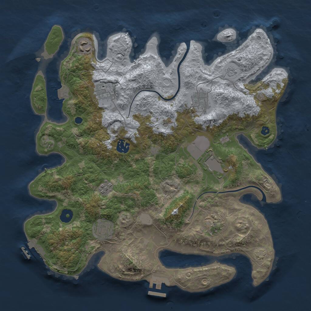 Rust Map: Procedural Map, Size: 3500, Seed: 65215206, 14 Monuments