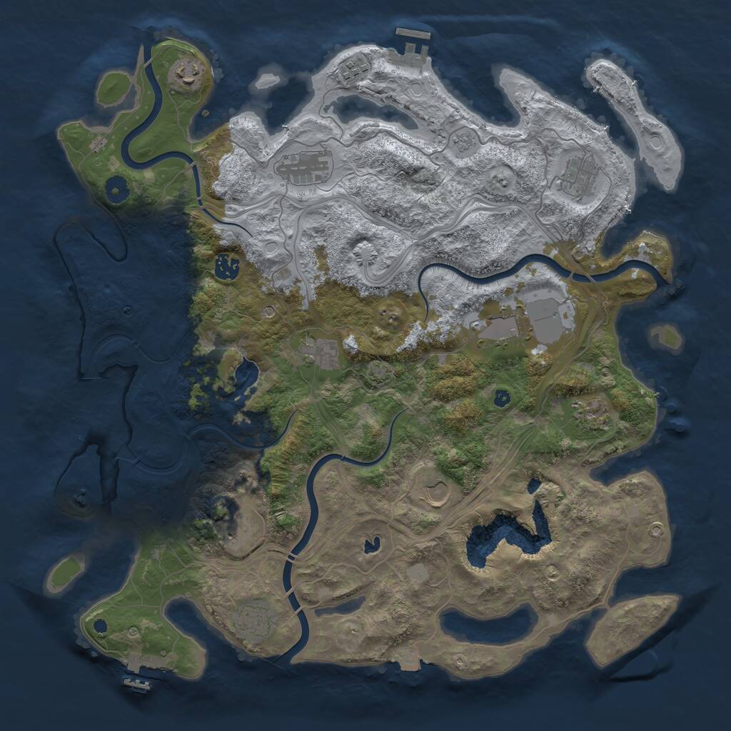 Rust Map: Procedural Map, Size: 4250, Seed: 1871013187, 17 Monuments