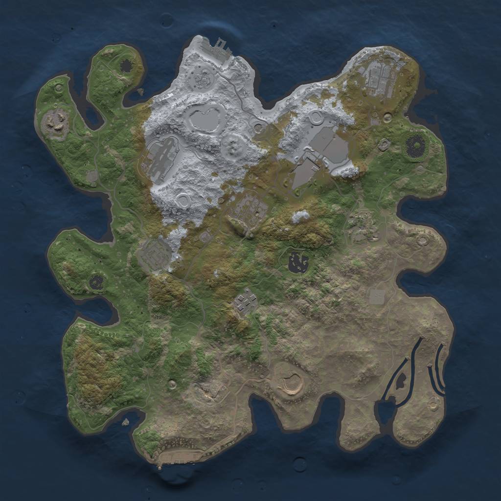 Rust Map: Procedural Map, Size: 3500, Seed: 8000008, 19 Monuments