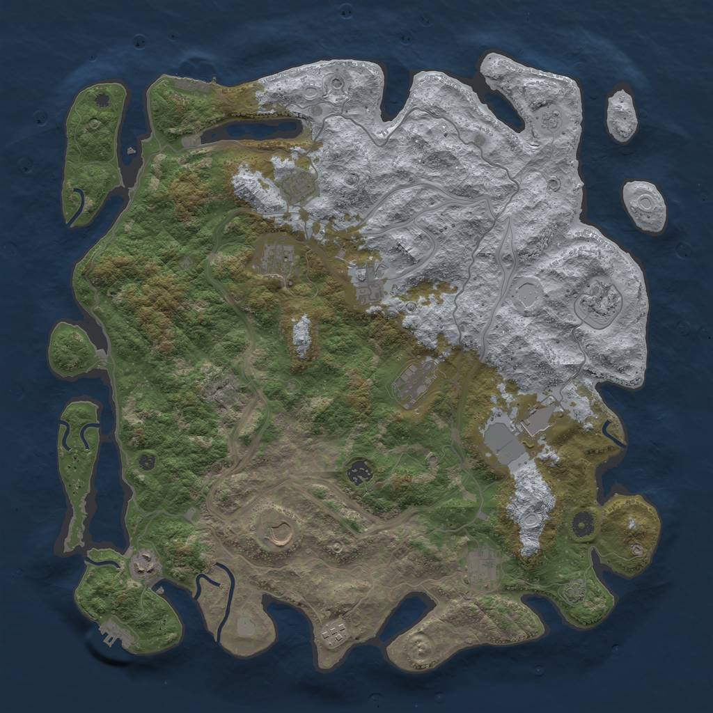 Rust Map: Procedural Map, Size: 4500, Seed: 2014448328, 19 Monuments