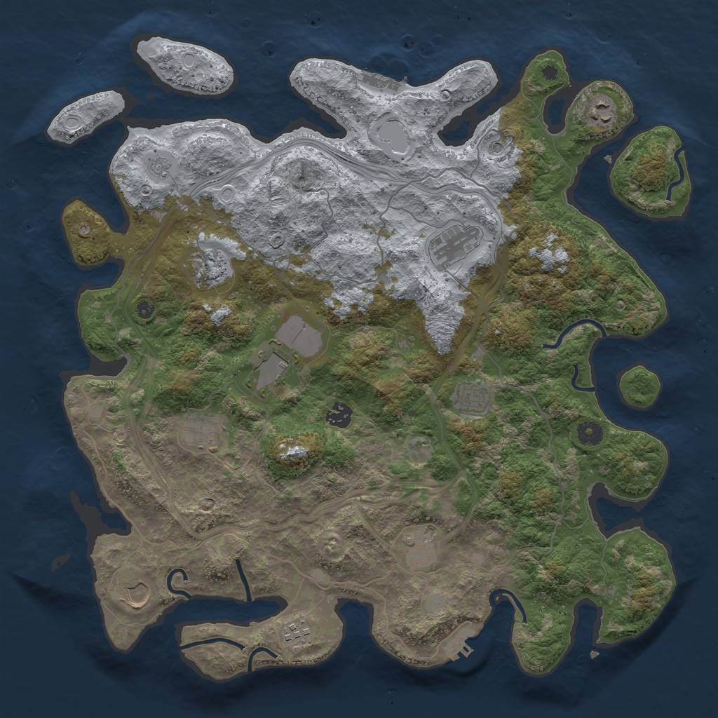 Rust Map: Procedural Map, Size: 4250, Seed: 846217336, 17 Monuments