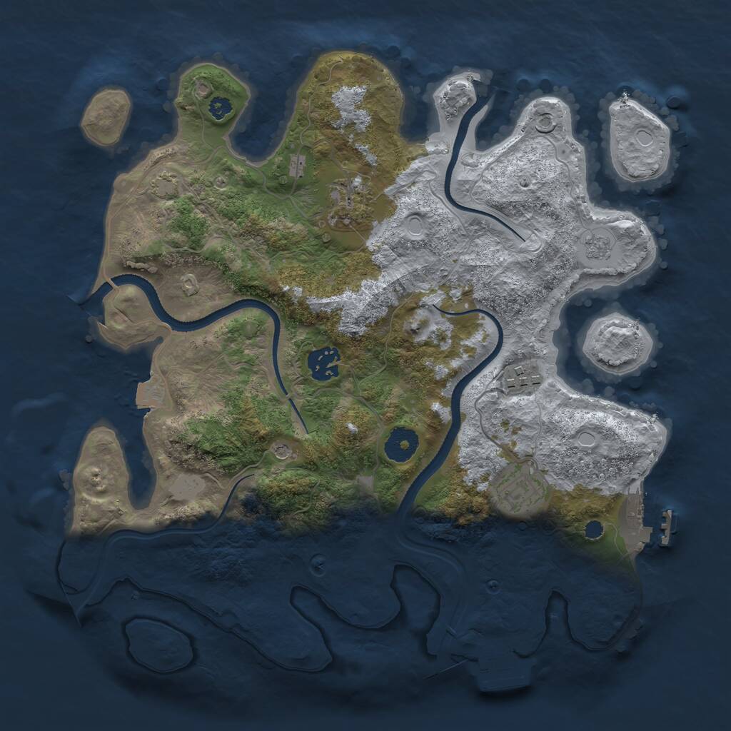 Rust Map: Procedural Map, Size: 3250, Seed: 238972389, 10 Monuments