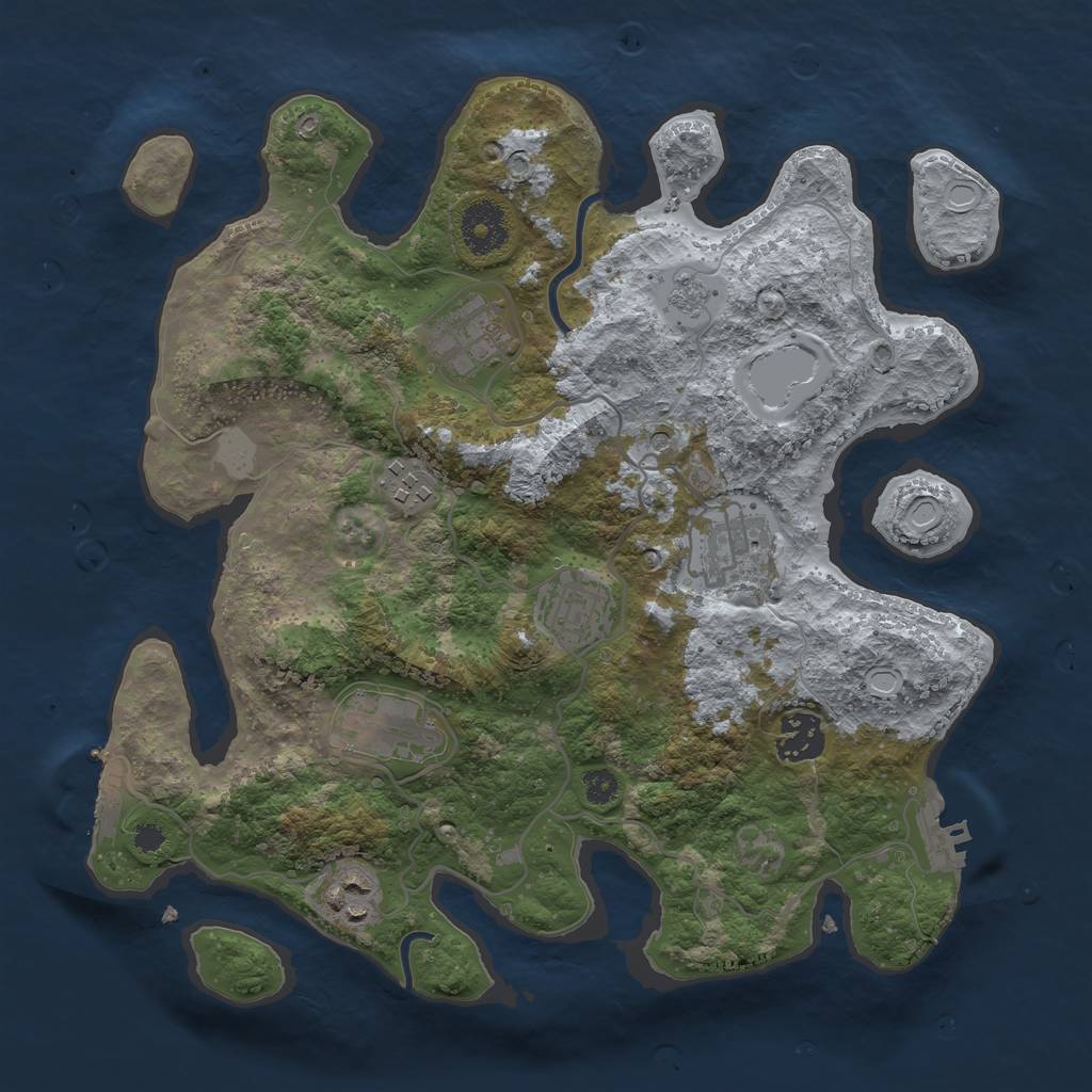 Rust Map: Procedural Map, Size: 3250, Seed: 238972389, 16 Monuments
