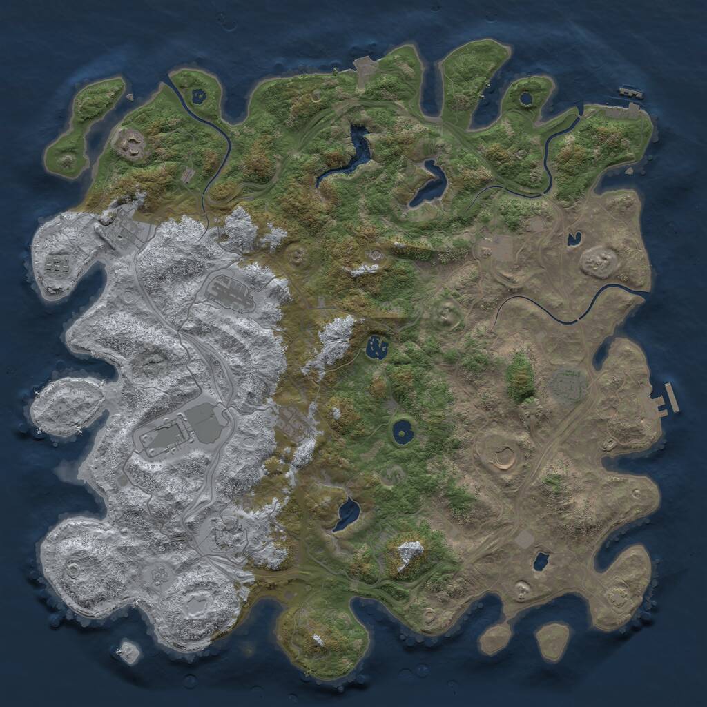 Rust Map: Procedural Map, Size: 4700, Seed: 4112611, 17 Monuments