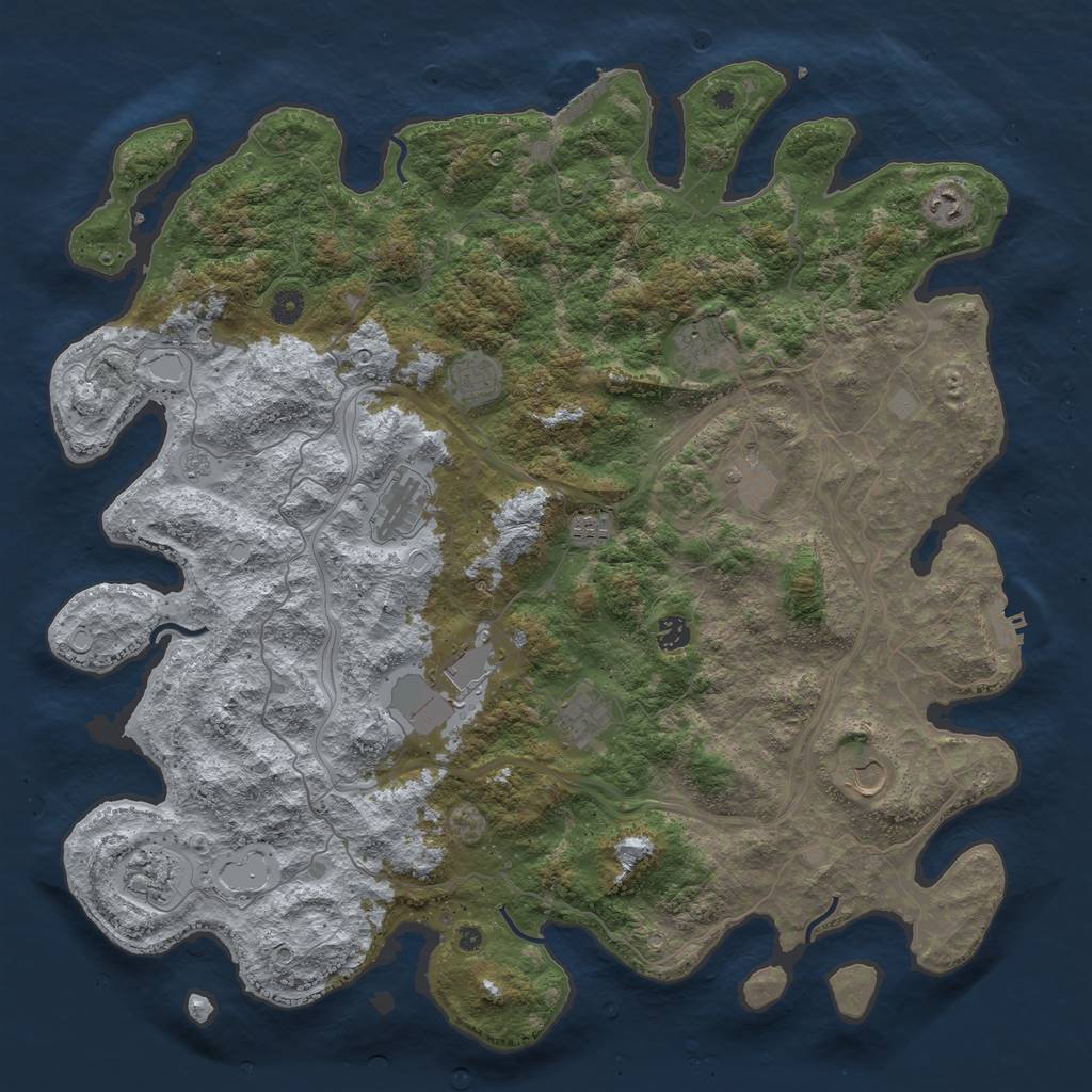 Rust Map: Procedural Map, Size: 4700, Seed: 4112611, 20 Monuments