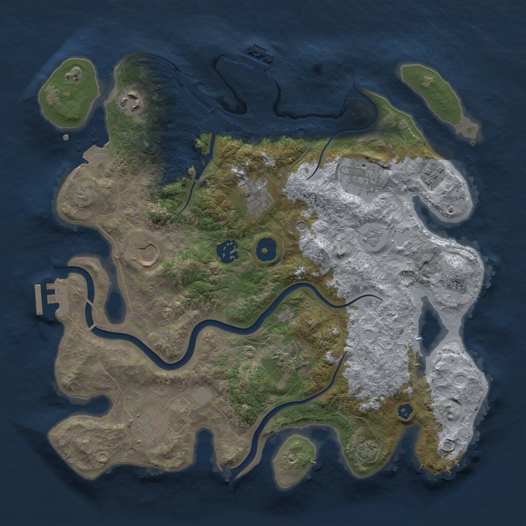 Rust Map: Procedural Map, Size: 3500, Seed: 20221201, 14 Monuments