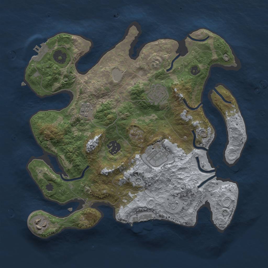 Rust Map: Procedural Map, Size: 3000, Seed: 6959, 12 Monuments