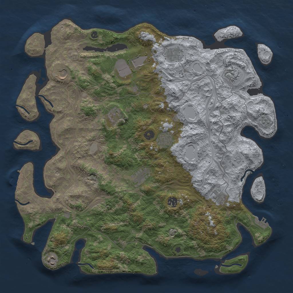 Rust Map: Procedural Map, Size: 4350, Seed: 21474800, 20 Monuments