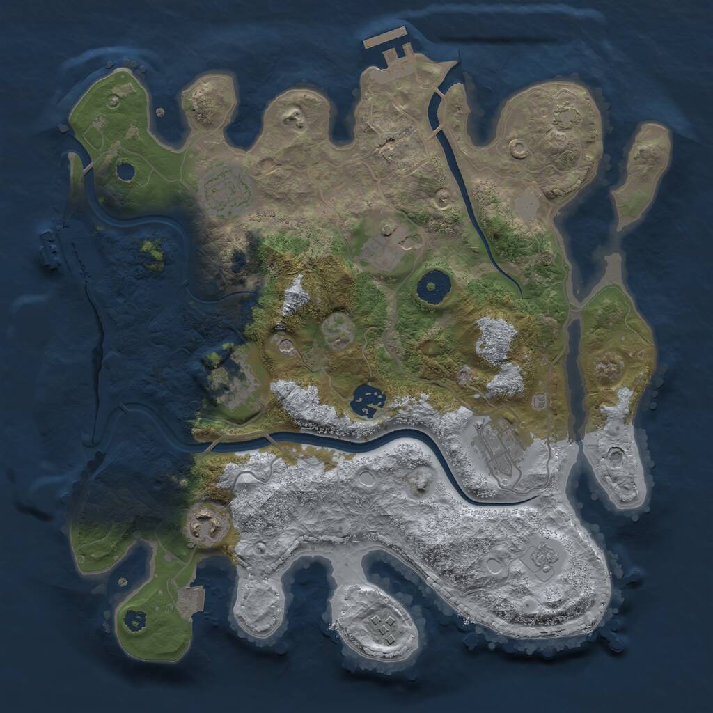 Rust Map: Procedural Map, Size: 3250, Seed: 2023, 13 Monuments