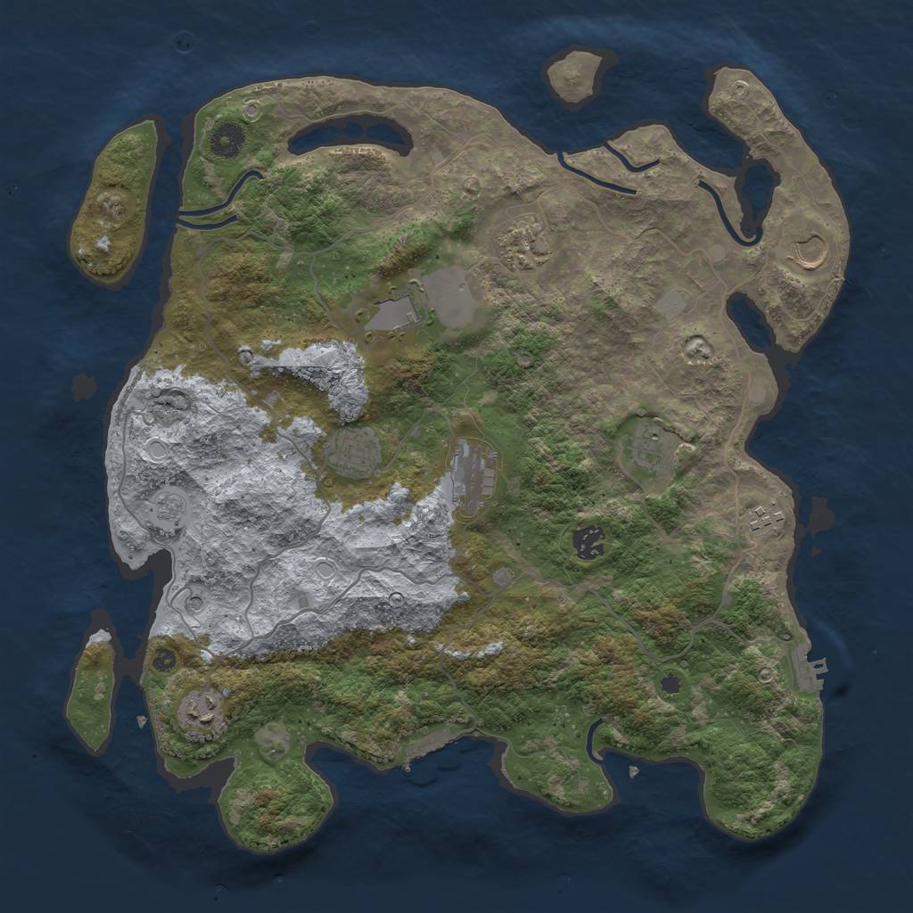Rust Map: Procedural Map, Size: 4000, Seed: 1715111550, 18 Monuments