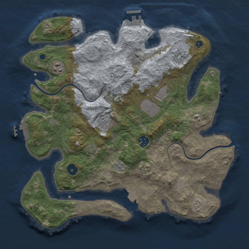 Rust Map: Procedural Map, Size: 3500, Seed: 1754219927, 12 Monuments
