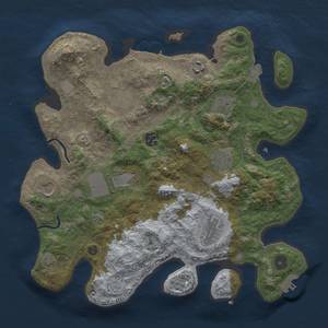 Thumbnail Rust Map: Procedural Map, Size: 3500, Seed: 606, 17 Monuments