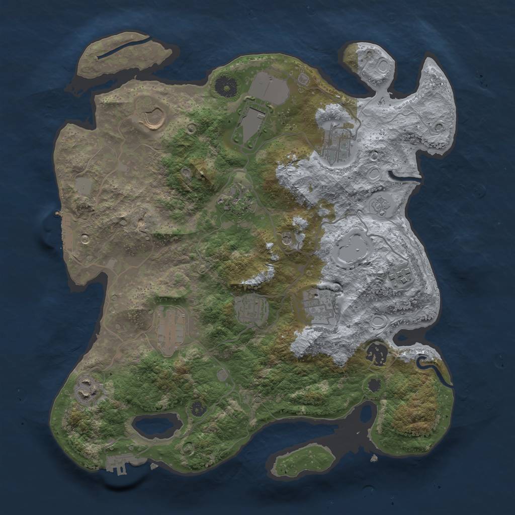 Rust Map: Procedural Map, Size: 3500, Seed: 22212, 19 Monuments