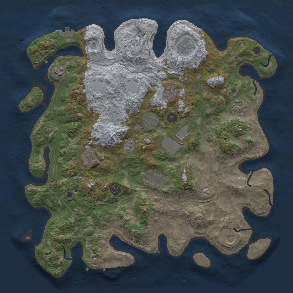 Rust Map: Procedural Map, Size: 4250, Seed: 855261627, 18 Monuments