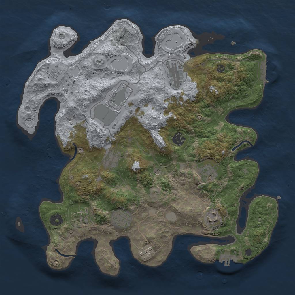Rust Map: Procedural Map, Size: 3500, Seed: 1914892870, 16 Monuments