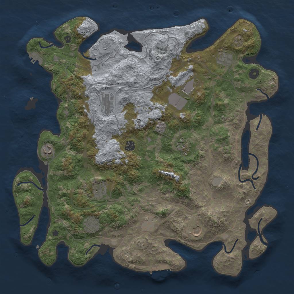 Rust Map: Procedural Map, Size: 4250, Seed: 1518476287, 18 Monuments