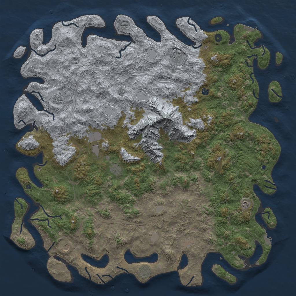 Rust Map: Procedural Map, Size: 6000, Seed: 751882, 20 Monuments