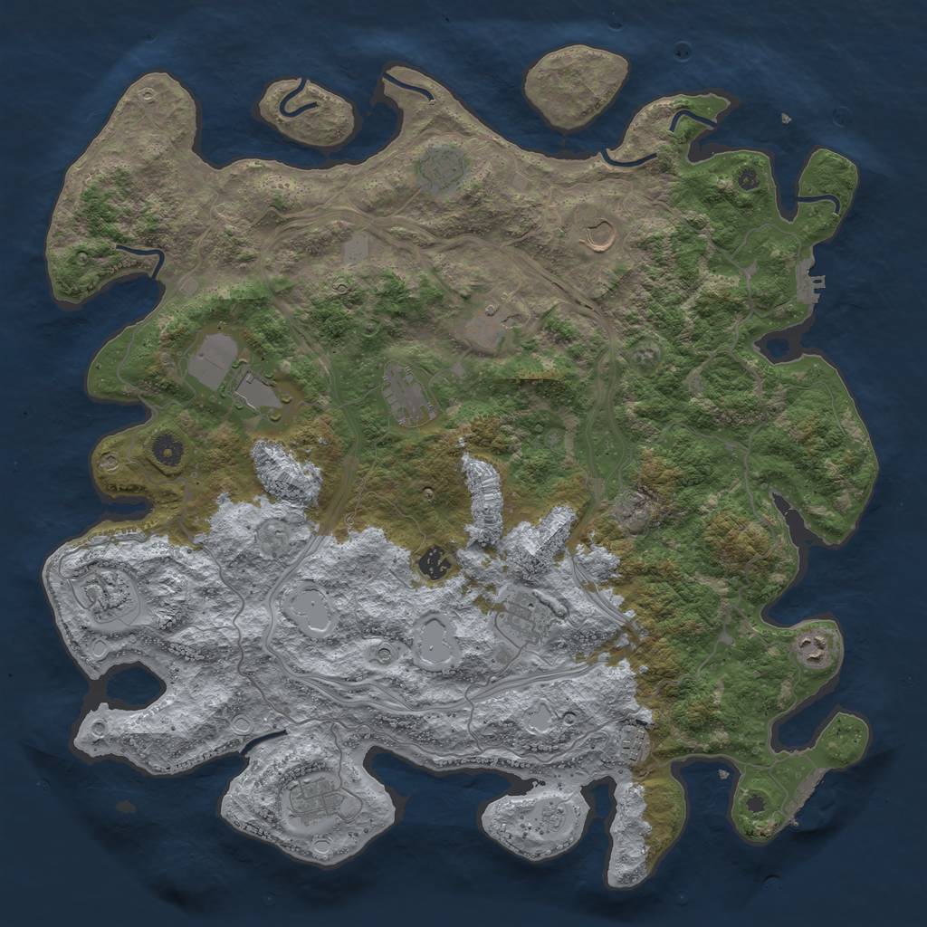 Rust Map: Procedural Map, Size: 4500, Seed: 38427654, 20 Monuments