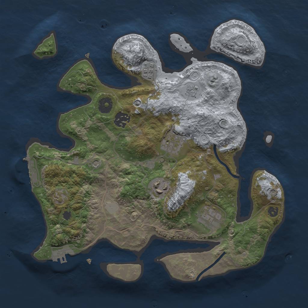 Rust Map: Procedural Map, Size: 3000, Seed: 637780782, 14 Monuments