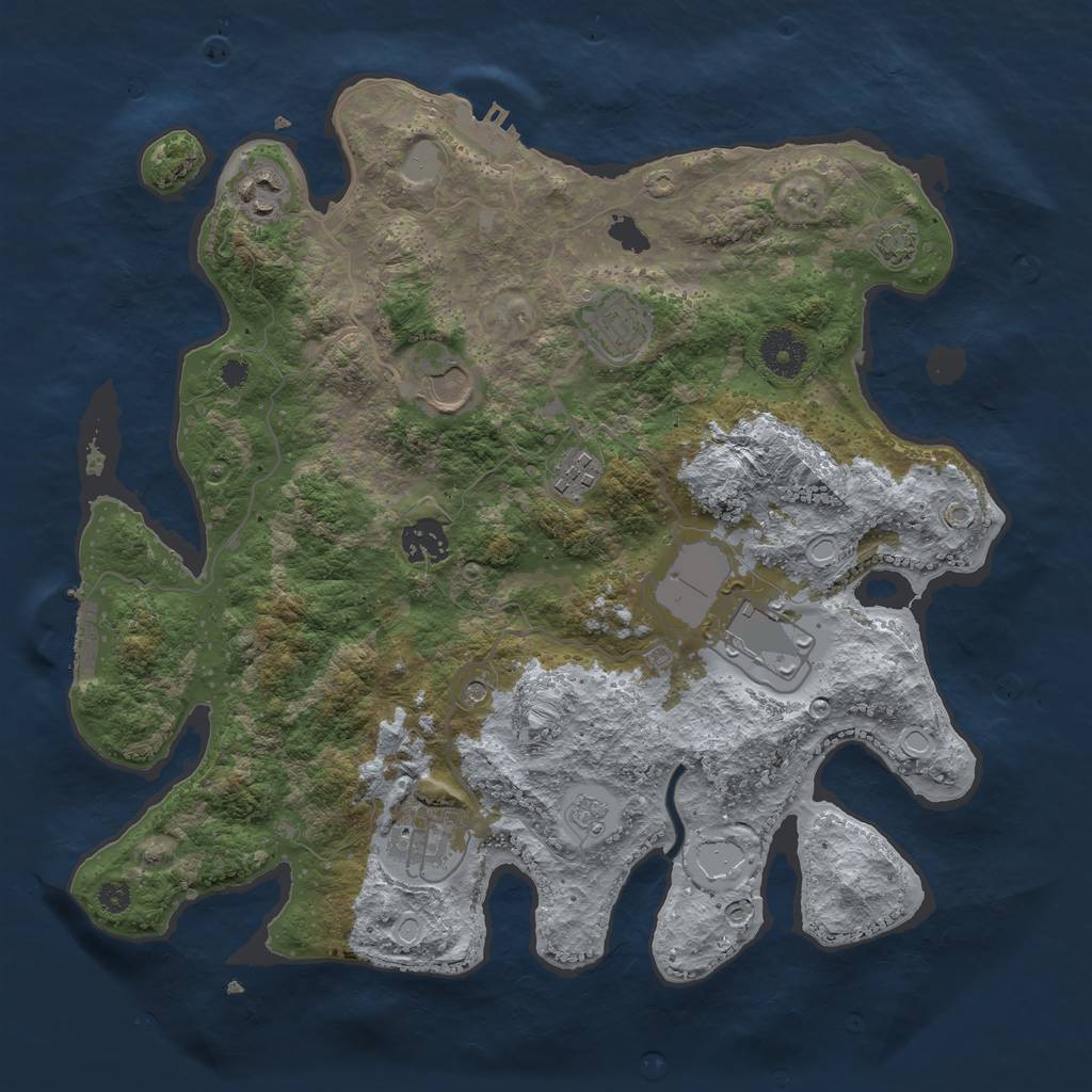 Rust Map: Procedural Map, Size: 3500, Seed: 89451, 15 Monuments