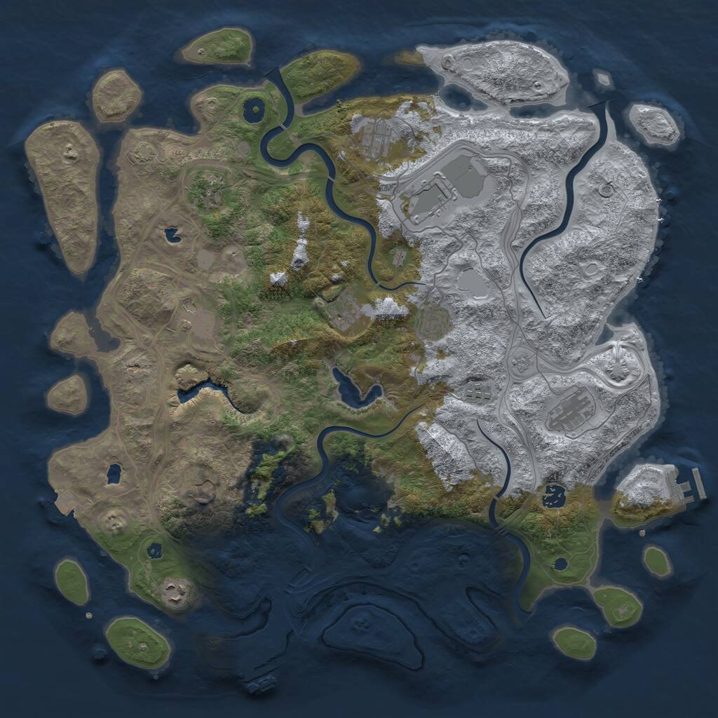 Rust Map: Procedural Map, Size: 4500, Seed: 122508917, 17 Monuments