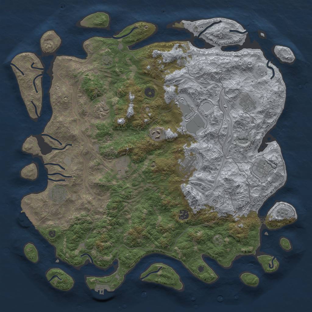 Rust Map: Procedural Map, Size: 4500, Seed: 122508917, 17 Monuments