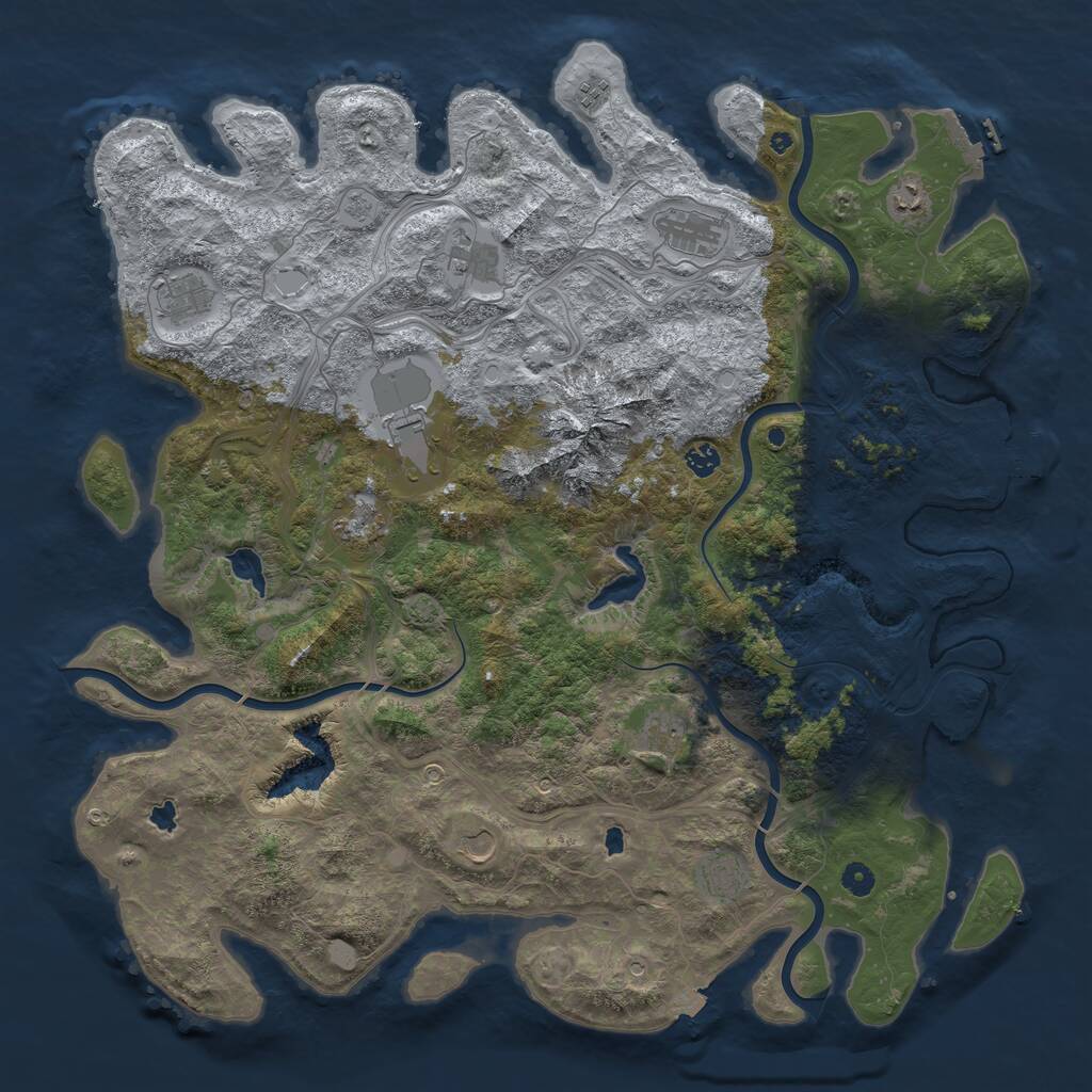 Rust Map: Procedural Map, Size: 5000, Seed: 1551220406, 17 Monuments
