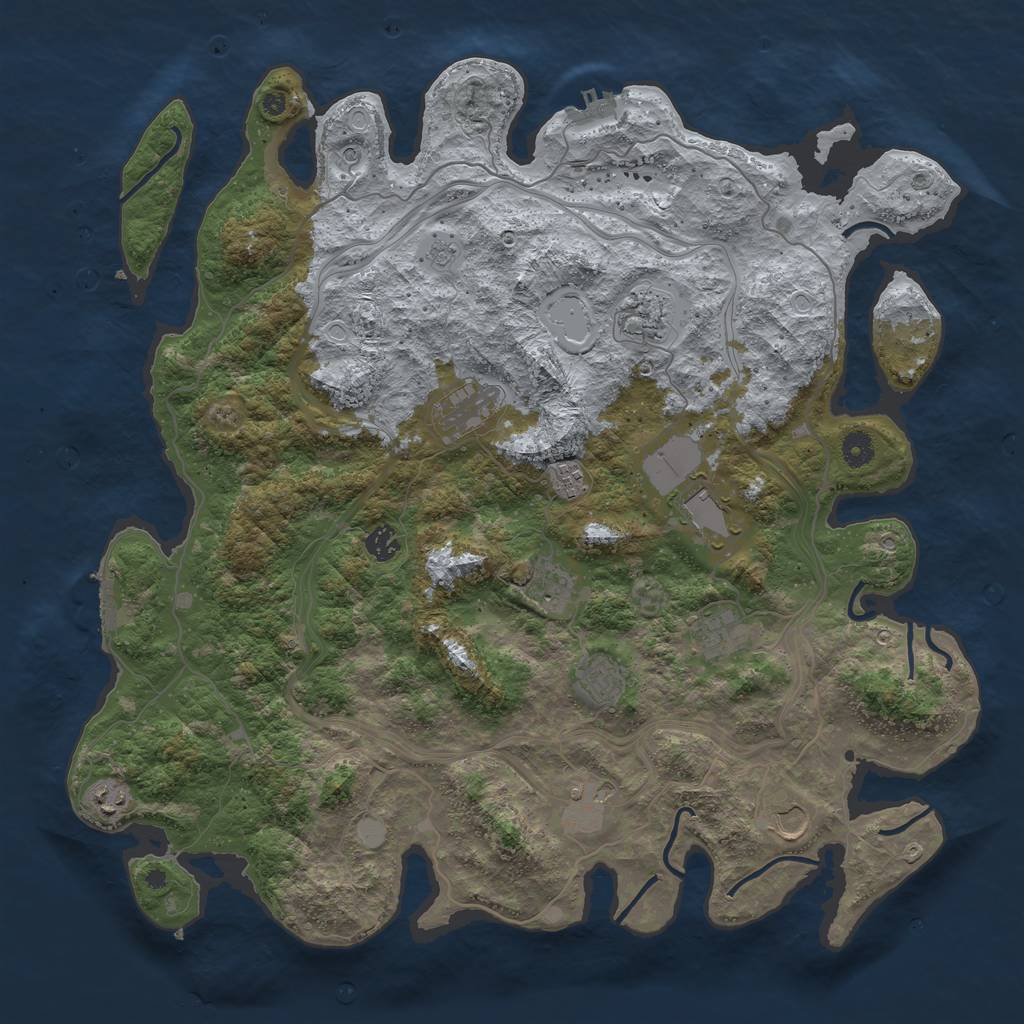 Rust Map: Procedural Map, Size: 4500, Seed: 513471859, 20 Monuments