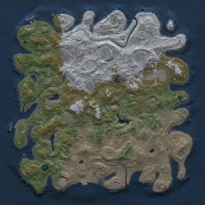 Thumbnail Rust Map: Procedural Map, Size: 4500, Seed: 396509149, 17 Monuments