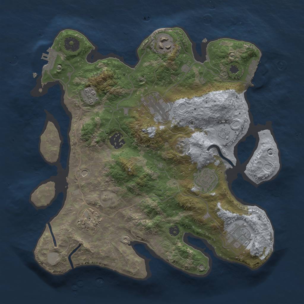 Rust Map: Procedural Map, Size: 3000, Seed: 650526680, 14 Monuments