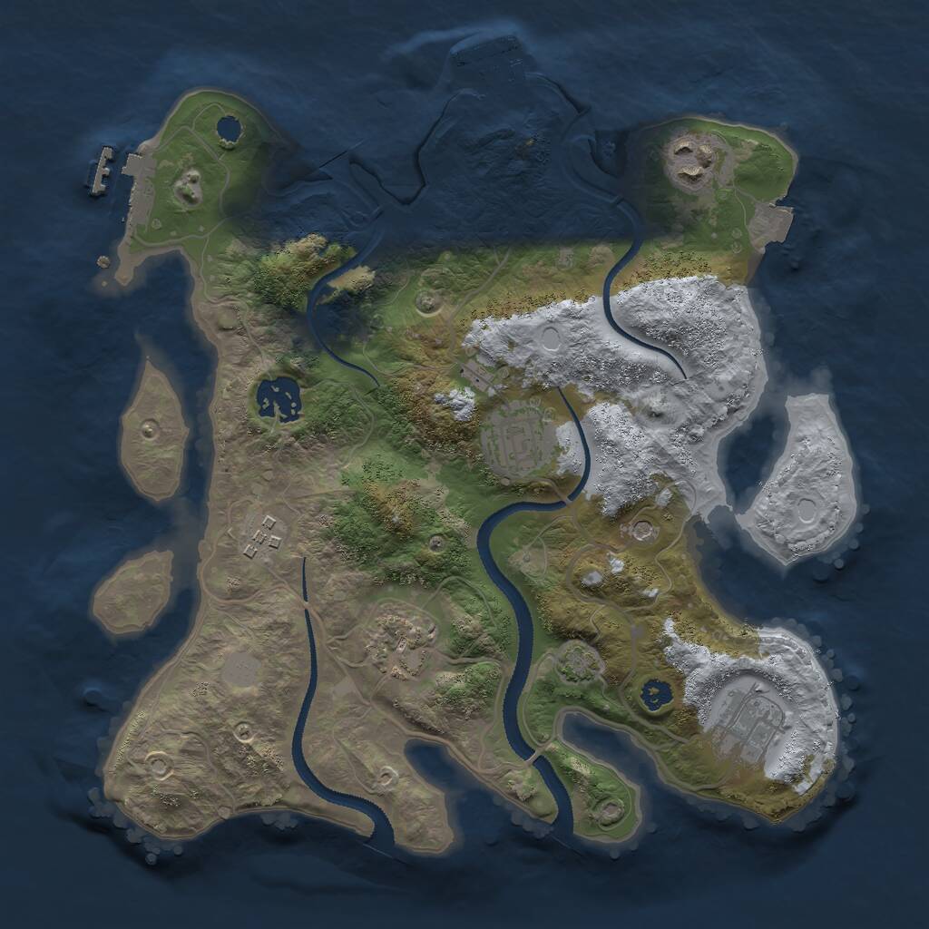 Rust Map: Procedural Map, Size: 3000, Seed: 650526680, 11 Monuments