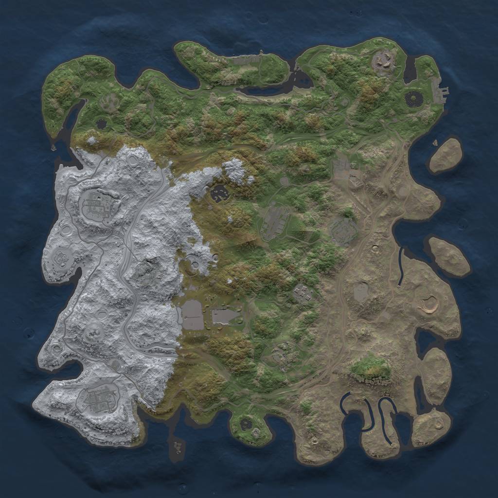 Rust Map: Procedural Map, Size: 4250, Seed: 1332012198, 20 Monuments