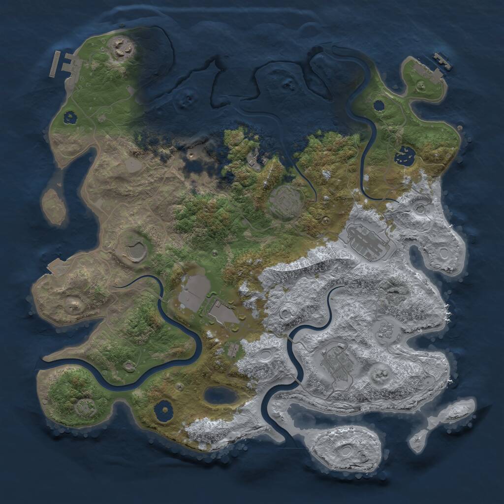 Rust Map: Procedural Map, Size: 3750, Seed: 213165824, 15 Monuments