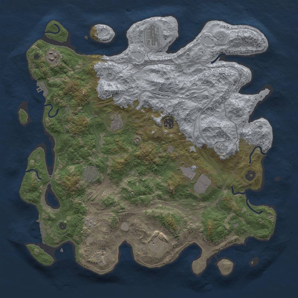 Rust Map: Procedural Map, Size: 4250, Seed: 310591948, 17 Monuments