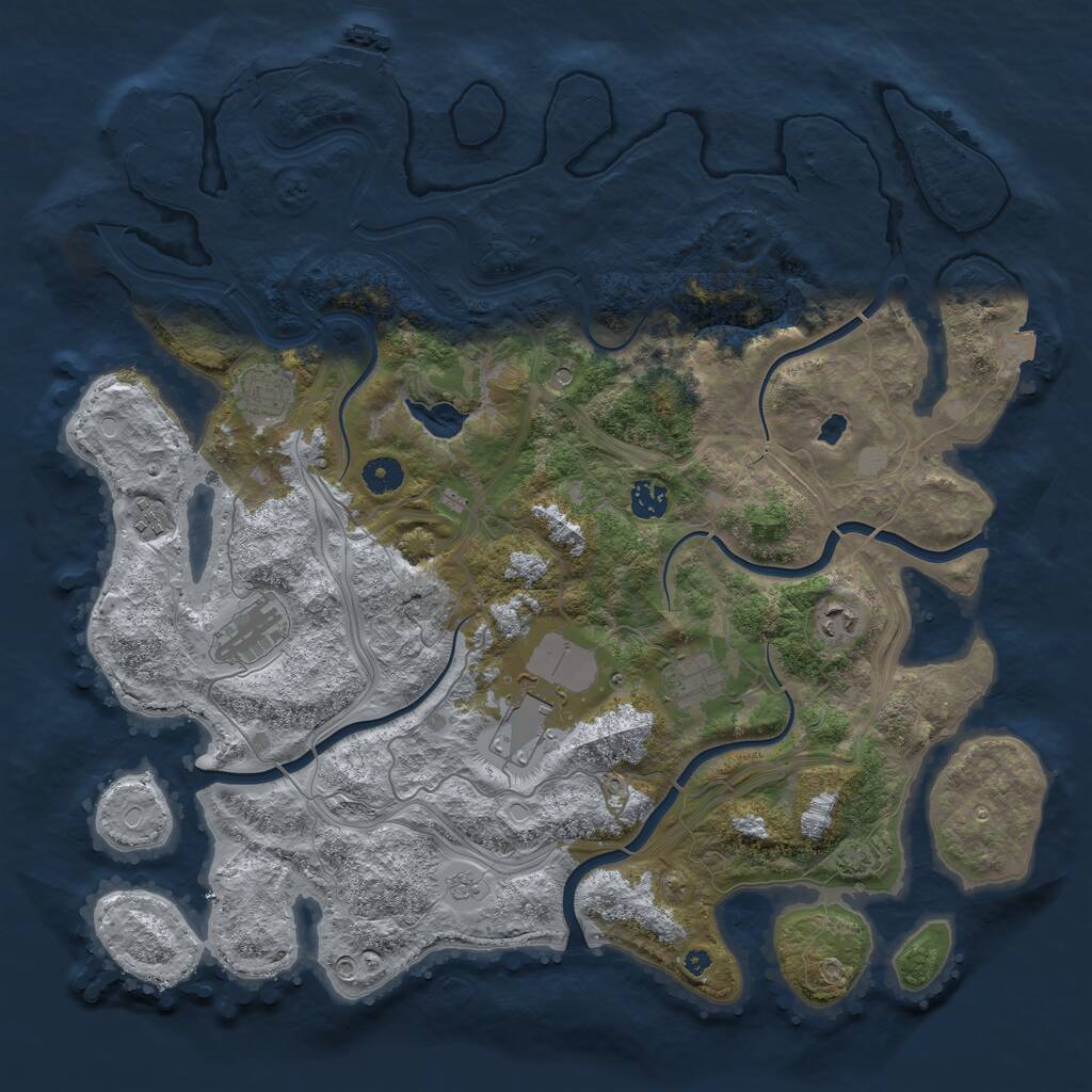Rust Map: Procedural Map, Size: 4250, Seed: 92838112, 13 Monuments