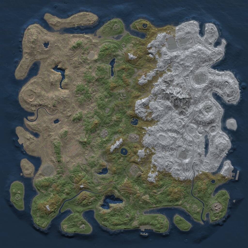 Rust Map: Procedural Map, Size: 5250, Seed: 26091986, 17 Monuments
