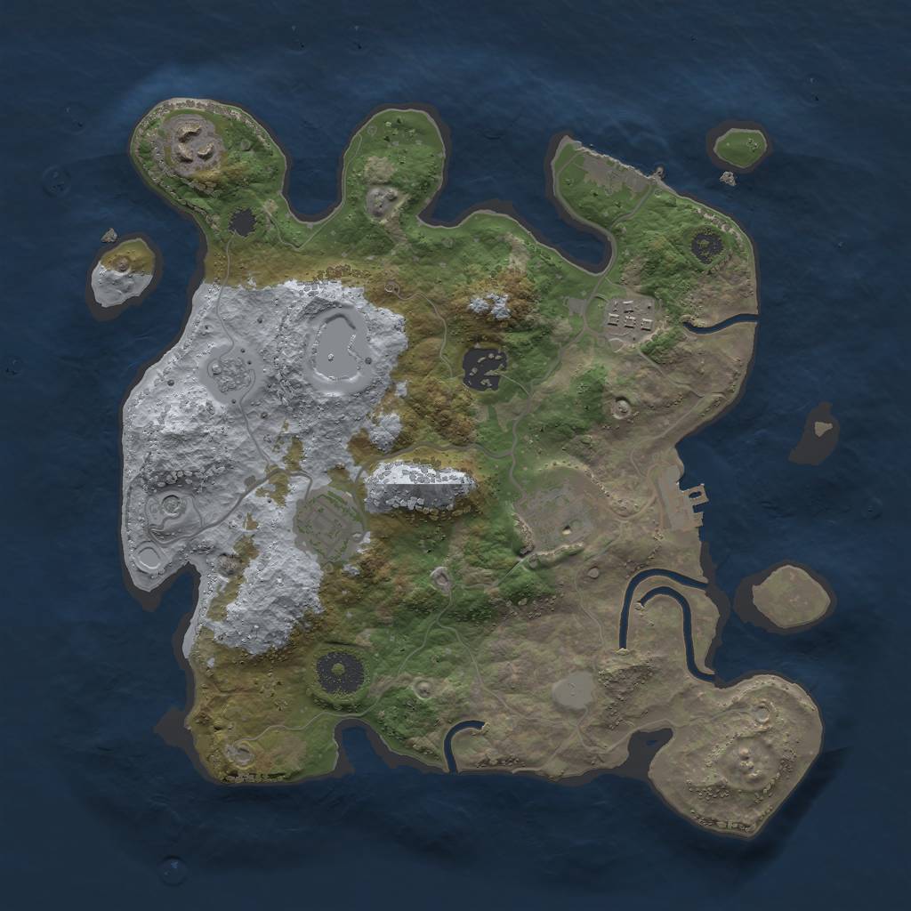Rust Map: Procedural Map, Size: 3000, Seed: 985776573, 14 Monuments