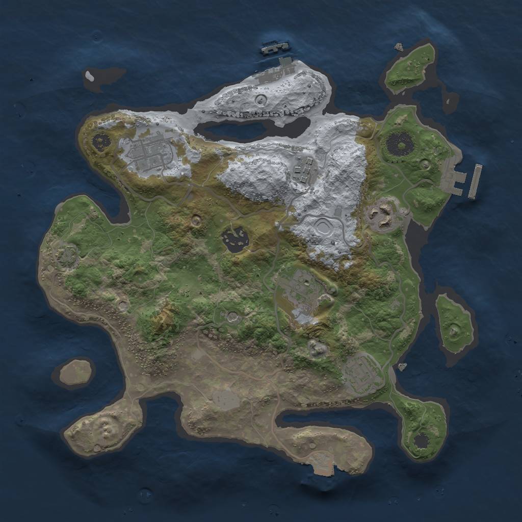 Rust Map: Procedural Map, Size: 3000, Seed: 194116303, 13 Monuments