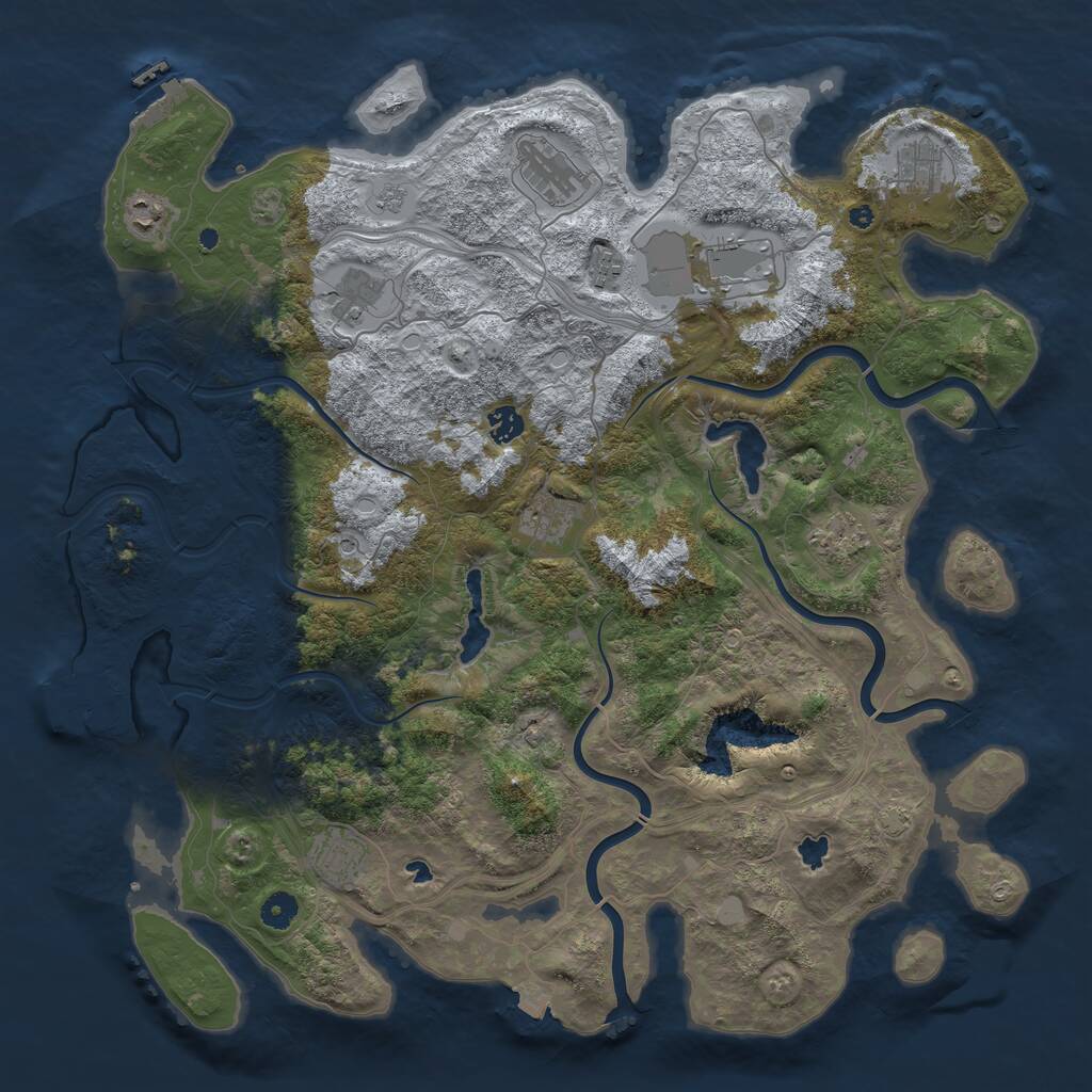 Rust Map: Procedural Map, Size: 4500, Seed: 926586500, 16 Monuments