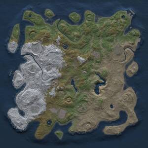 Thumbnail Rust Map: Procedural Map, Size: 4300, Seed: 257813567, 15 Monuments