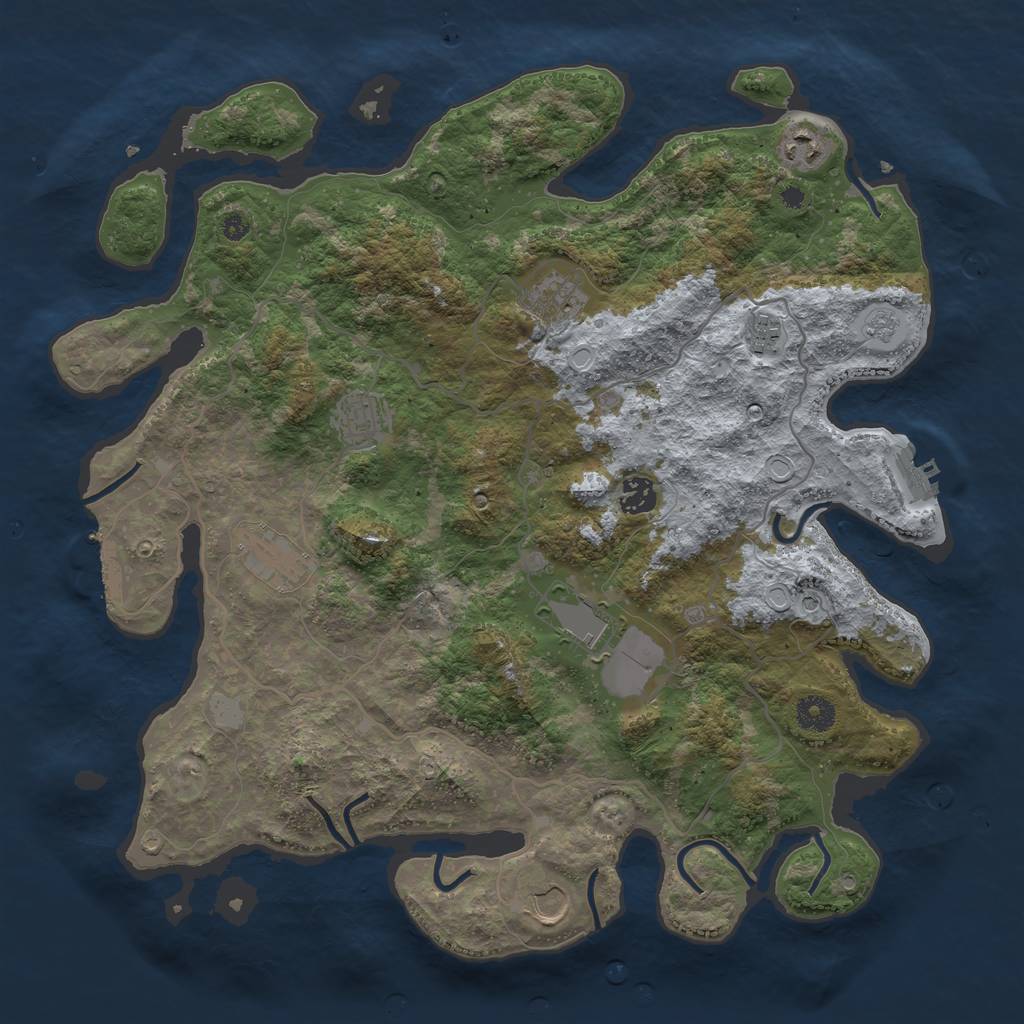 Rust Map: Procedural Map, Size: 4000, Seed: 1513448482, 15 Monuments