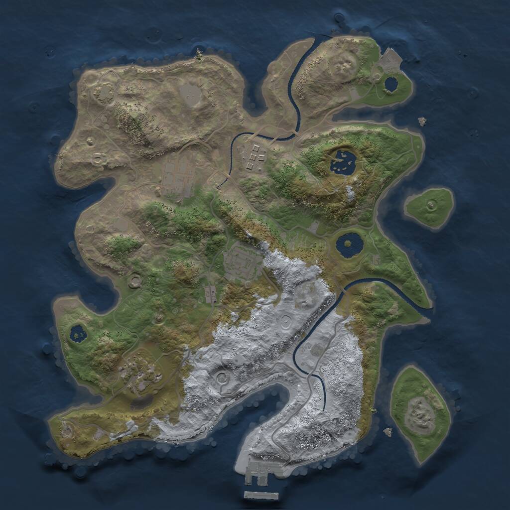 Rust Map: Procedural Map, Size: 3000, Seed: 22741006, 9 Monuments