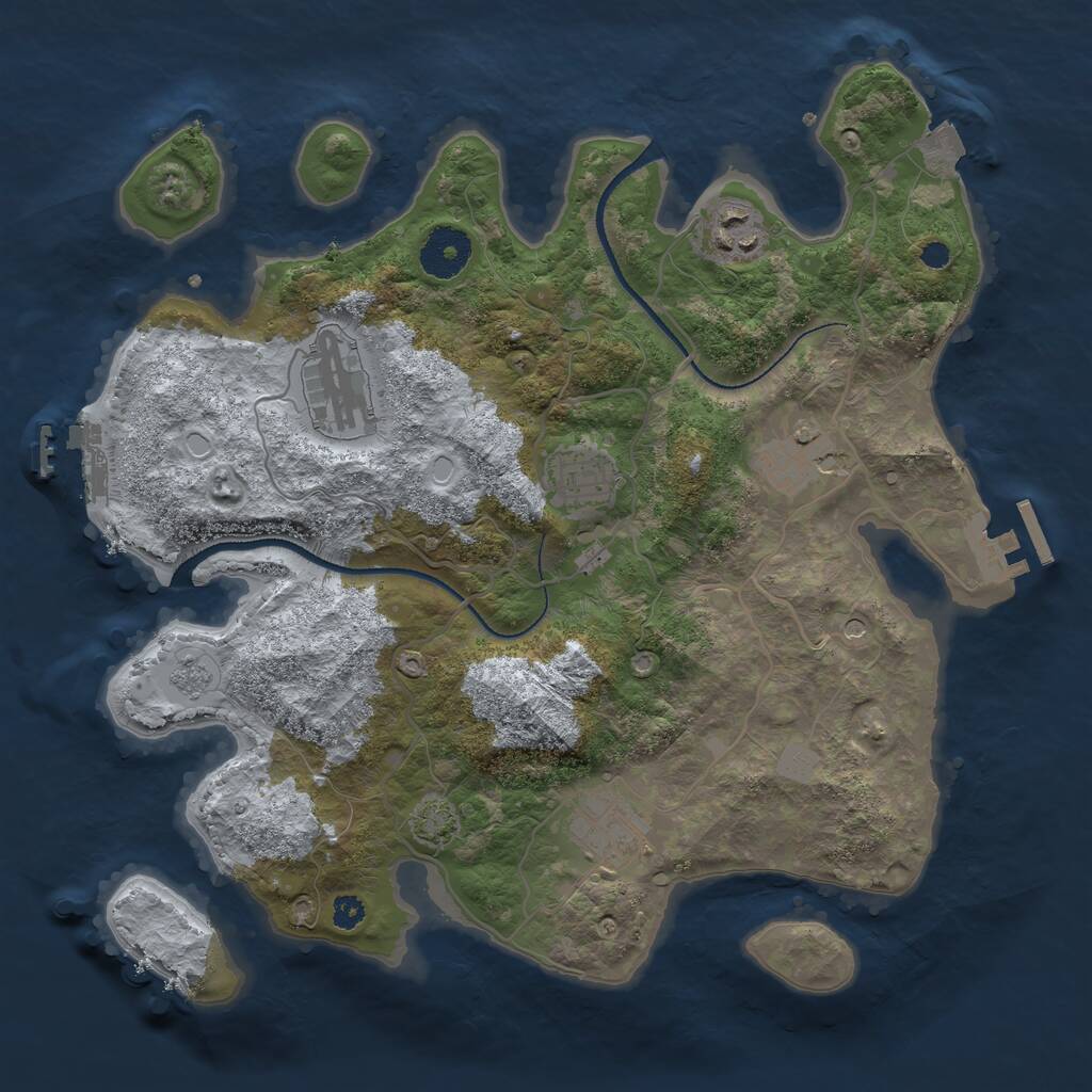 Rust Map: Procedural Map, Size: 3250, Seed: 656556784, 11 Monuments
