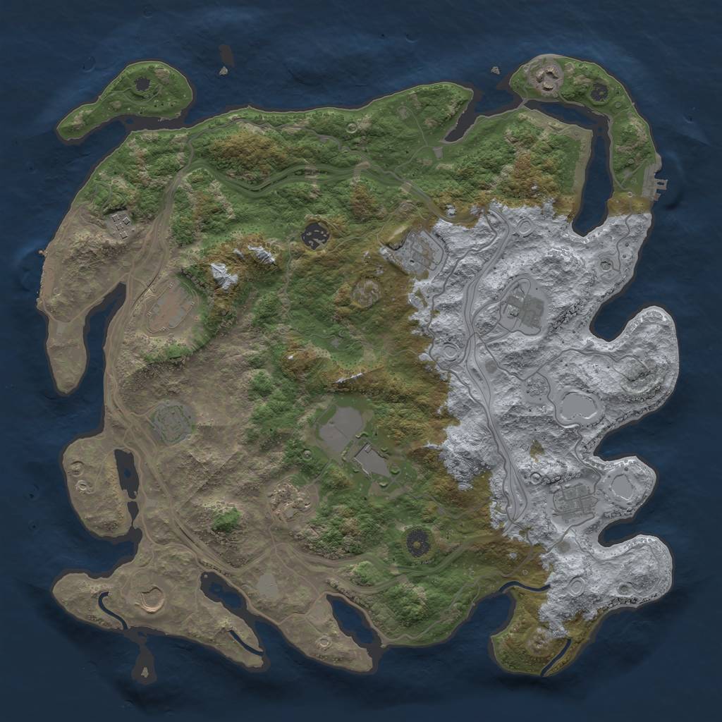 Rust Map: Procedural Map, Size: 4250, Seed: 1490417100, 18 Monuments
